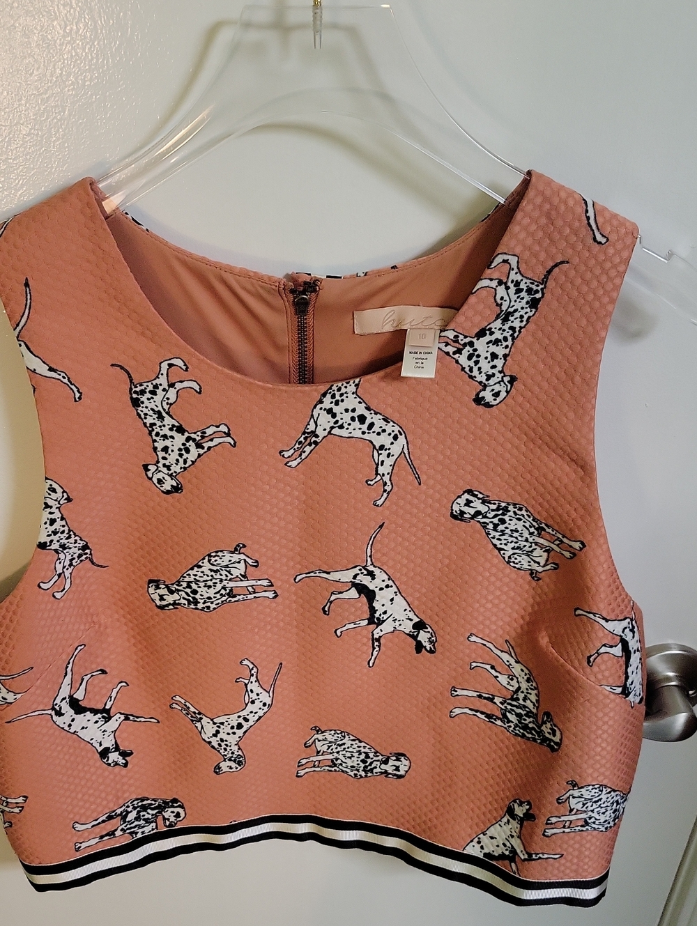 Anthropologie Hutch size 10 Peach Dalmatian Print Tank